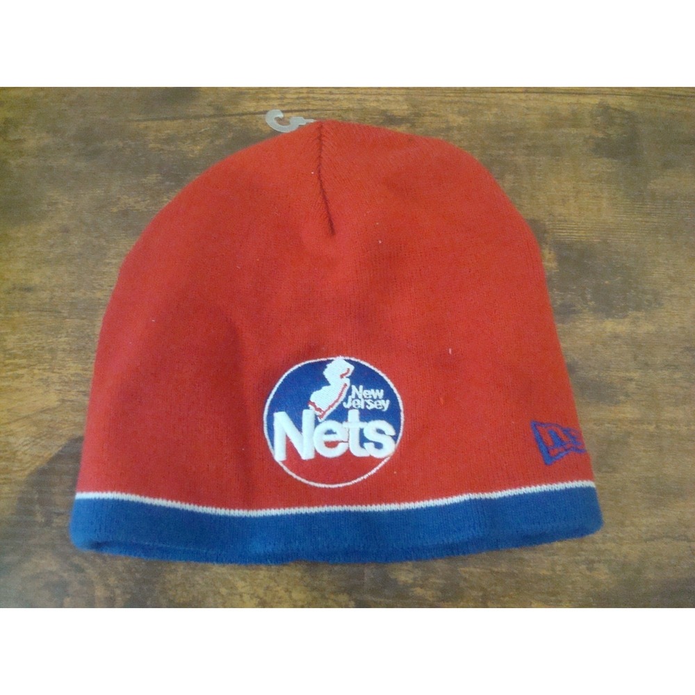 NEW‎ JERSEY NETS NEW ERA KNIT BEANIE TOQUE    HAT CAP VINTAGE DEADSTOCK H4